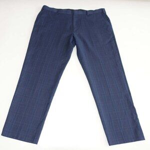 J. Crew Men's Thompson Slim Fit Dress Pants 40 x 29 Navy Blue 100% Wool Plaid